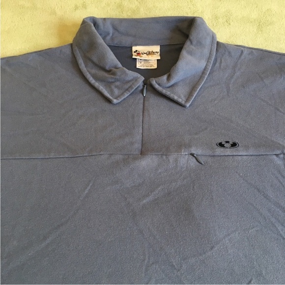 WDW polo shirt Mickey zipper closure hidden pocket soft blue Walt Disney World - Picture 4 of 8